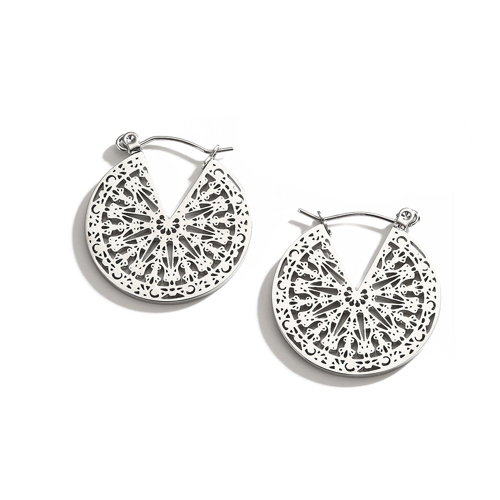 Pendientes al por mayor de acero de titanio boho
